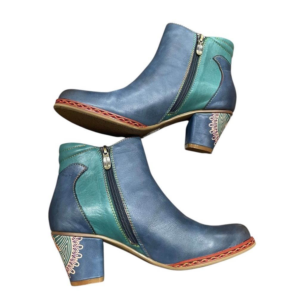 Spring step L'ARTISTE ZAHIMI BLUE BOOTS SZ 39 8.5  NEW - Picture 2 of 6
